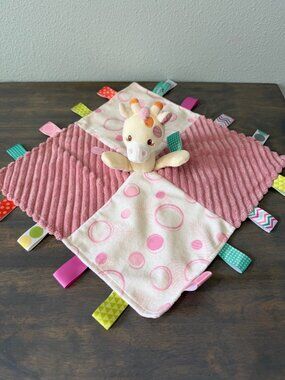 Mary Meyer Tilly Giraffe Pink Taggies Lovey Security Blanket Baby Nursery